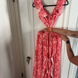 Pink Paisley Maxi Dress